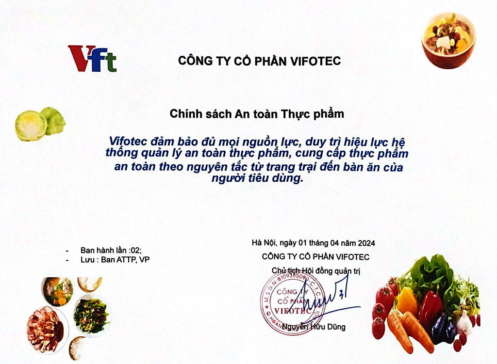 Chính sách An toàn Thực phẩm